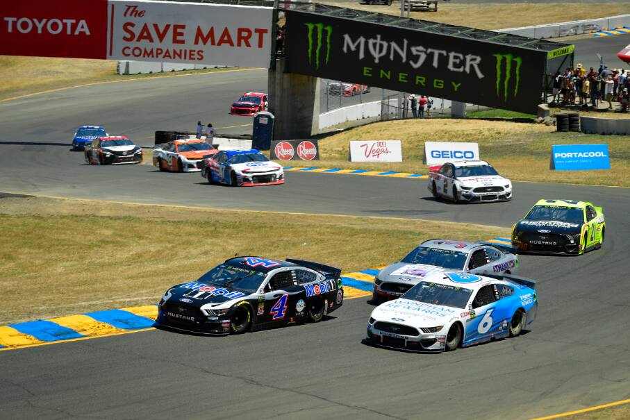 Stewart-Haas Racing's Kevin Harvick (4) was sixth and teammate Aric Almirola was ninth. Stewart-Haas Racing's Kevin Harvick (4) was sixth and teammate Aric Almirola was ninth.